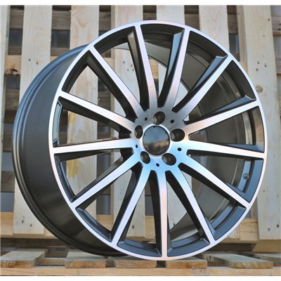 R22x11.5  5X112  ET  47  66.5  H3524F  Grey Polished (MG)  For MERCEDES  (K3)  (HYBRID FORGED Rear+Front)