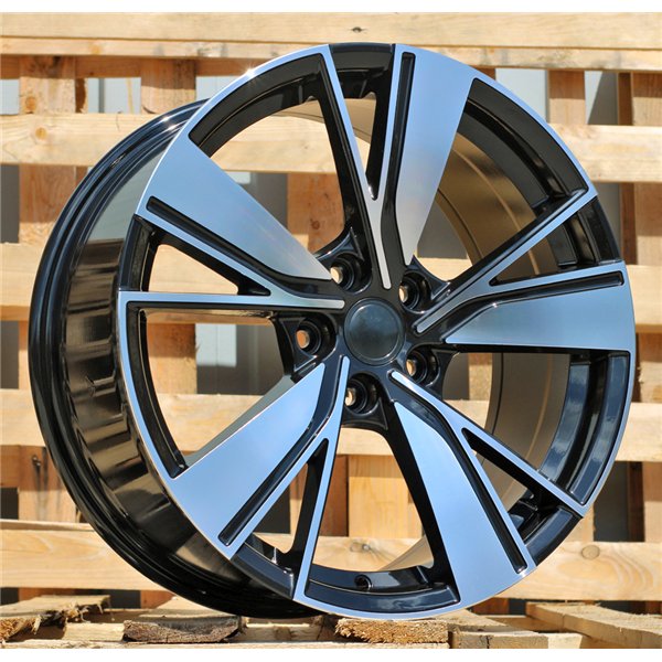 R18x8  5X112  ET  45  57.1  B1988  (3S1299)  Black Polished (MB)  For VOLKSWAGEN  (K4)  (HYBRID FORGED (AKC 95 Eur))