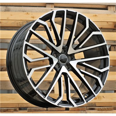 R22x10  5X112  ET  21  66.5  3S1261  (HA0039)  Black Polished (MB)  For AUDI  (K8)  (HYBRID FORGED)