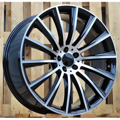 R18x8.5  5X112  ET  43  66.6  B1048  (BK836)  Black Polished (MB)  For MERCEDES  (P+Z4)