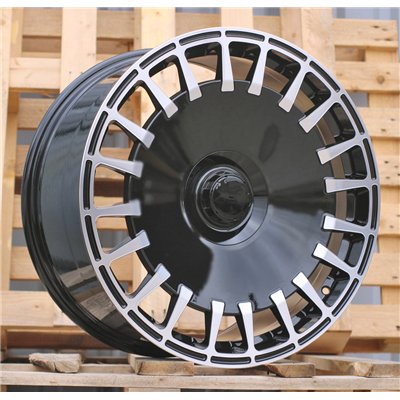 R20x9.5  5X112  ET  43  66.6  I0343  Black Polished (MB)  For MERCEDES  (Z3+Z6)  (BRABUS Style Rear+Front)