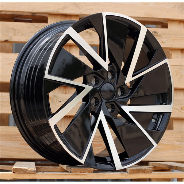 R18x8  5X112  ET  45  57.1  YF0445  Black Polished (MB)  For SKODA  (M)  (HYBRID FORGED)
