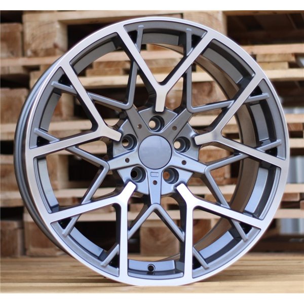 R19x8.5  5X112  ET  26  66.6  B1383  Grey Polished+Powder Coating (MGPC)  For BMW  (P)  (Rear+Front)