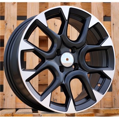 R16x6.5  4X98  ET  35  58.1  B1675  Black Polished Half Matt (MBHM)  For FIAT  (Z2)  (ABARTH Style)