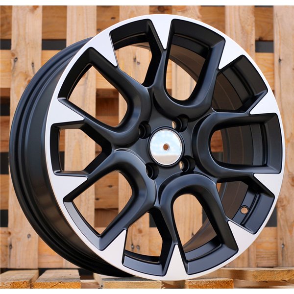 R16x6.5  4X98  ET  35  58.1  B1675  Black Polished Half Matt (MBHM)  For FIAT  (Z2)  (ABARTH Style)