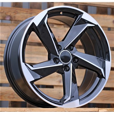 R18x8  5X112  ET  35  66.5  B5185  Black Polished (MB)  For AUDI  (P)
