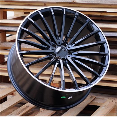 R18x8  5X112  ET  41  66.6  MR532  (FBX122)  Black+Polished Lip (BLPL)  For MERCEDES  (Z6)  (HYBRID FORGED)