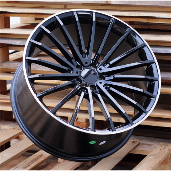 R18x8  5X112  ET  41  66.6  MR532  (FBX122)  Black+Polished Lip (BLPL)  For MERCEDES  (Z6)  (HYBRID FORGED)