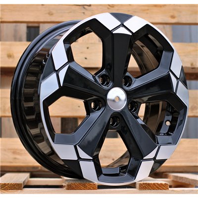 R16x6.5  5X114.3  ET  33  66.1  Y1274  Black Partial Polished (BP)  For DACIA  (L2+P+P2)  (NEw Model)