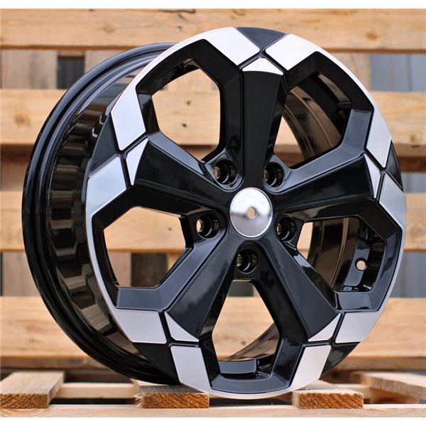 R16x6.5  5X114.3  ET  33  66.1  Y1274  Black Partial Polished (BP)  For DACIA  (L2+P+P2)  (NEw Model)