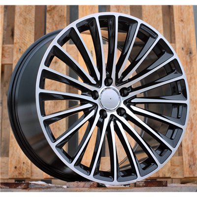 R20x9.5  5X112  ET  35.5  66.6  Y5909B  Black Polished (MB)  For MERCEDES  (P)  (Rear+Front)