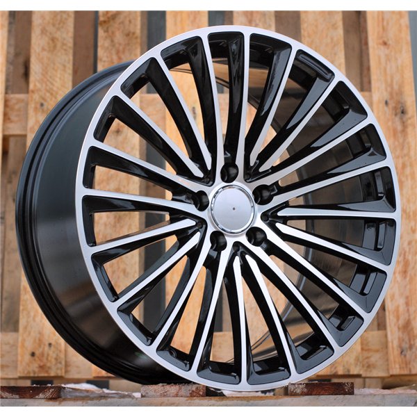 R20x9.5  5X112  ET  35.5  66.6  Y5909B  Black Polished (MB)  For MERCEDES  (P)  (Rear+Front)