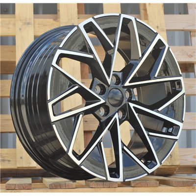 R18x8  5X112  ET  44  57.1  YF0444  Black Polished (MB)  For SKODA  (K7)  (HYBRID FORGED)