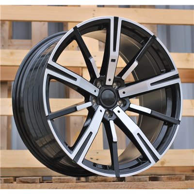 R19x8  5X112  ET  27  66.6  YF1156  Black Polished (MB)  For BMW  (K7)  (HYBRID FORGED Front + Rear)