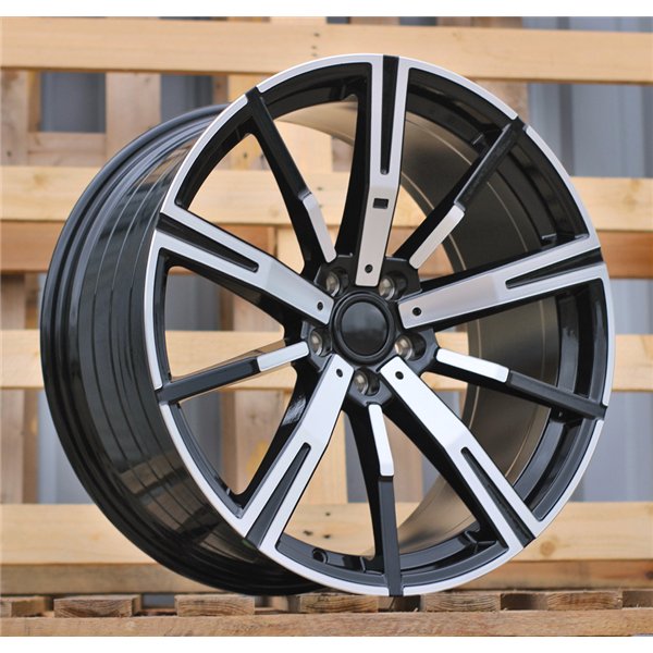 R19x8  5X112  ET  27  66.6  YF1156  Black Polished (MB)  For BMW  (K7)  (HYBRID FORGED Front + Rear)