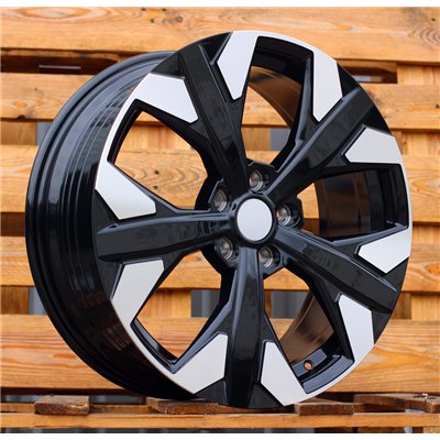 R19x7.5  5X114.3  ET  51  67.1  YF5699  Black Polished (MB)  For KIA  (P1)  (HYBRID FORGED)