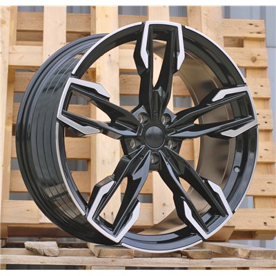 R21x9.5  5X112  ET  43  66.6  YF5718  Black Polished (MB)  For BMW  (P1)  ((X3) HYBRID FORGED Rear+Front)