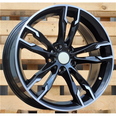 R17x8  5X120  ET  34  72.6  B1257  (BK5255)  Black Polished (MB)  For BMW  (K4)