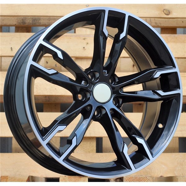 R17x8  5X120  ET  34  72.6  B1257  (BK5255)  Black Polished (MB)  For BMW  (K4)