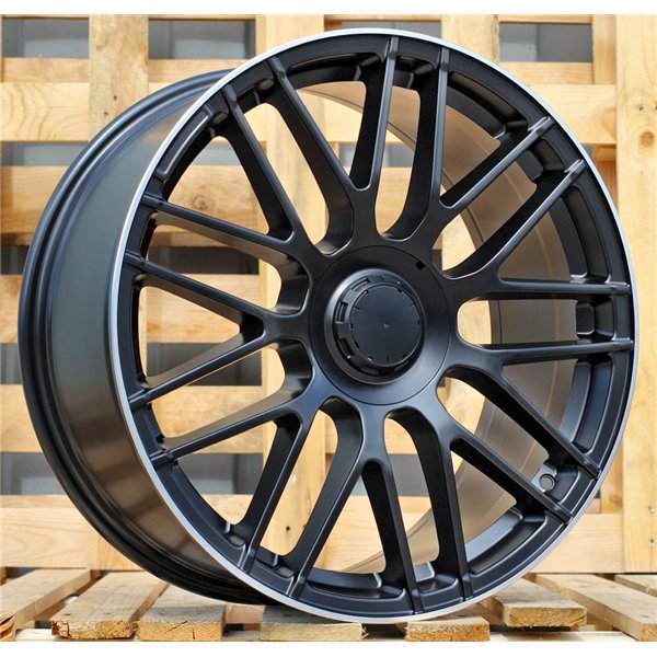 R19x7.5  5X112  ET  40  66.6  B1268  Black Half Matt+Polished Lip (BLHMPL)  For MERCEDES  (Z2)  (Rear+Front)