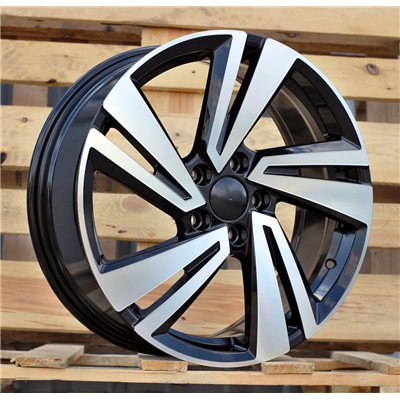 R18x7  5X112  ET  45  57.1  3S1282  Black Polished (MB)  For VOLKSWAGEN  (P+Z7)  (T-Roc HYBRID FORGED)
