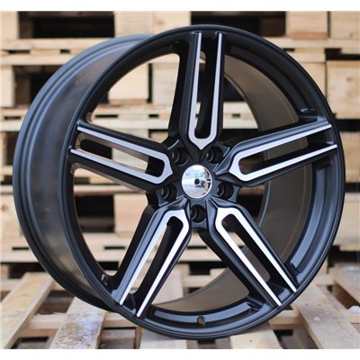 R20x9  5X112  ET  35  66.5  B1382  (HX015)  Black Polished Half Matt (MBHM)  For HAXER  (K7)  ((AKC 110 Eur) Rear+Front)