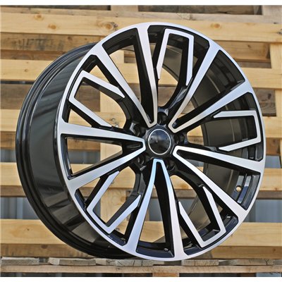 R18x8  5X112  ET  39  66.5  B1453  (FE186)  Black Polished (MB)  For AUDI  (P1)
